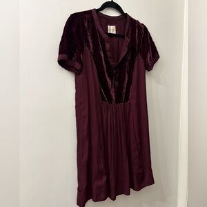 Maeve Anthropologie - women’s small - shift Dress - velvet accents